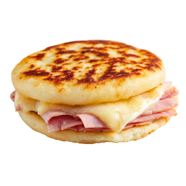 Arepa clásica de jamón y queso
