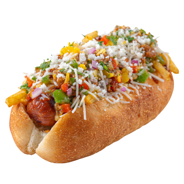Perro caliente especial con bacon