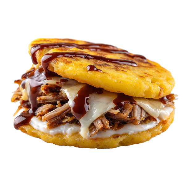 Arepa Agüita de Sapo de pernil y queso frito