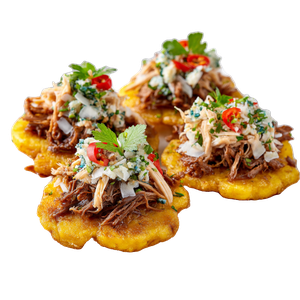 Ración de tostones con pollo