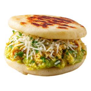 Arepa Reina Pepiada de pollo, aguacate y queso
